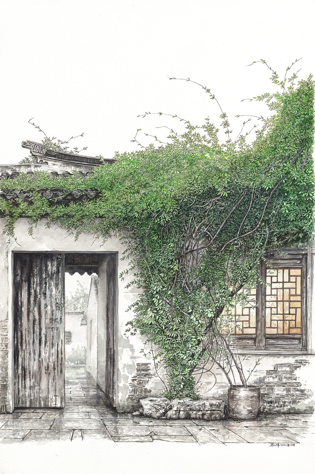 Wisteria in Rain